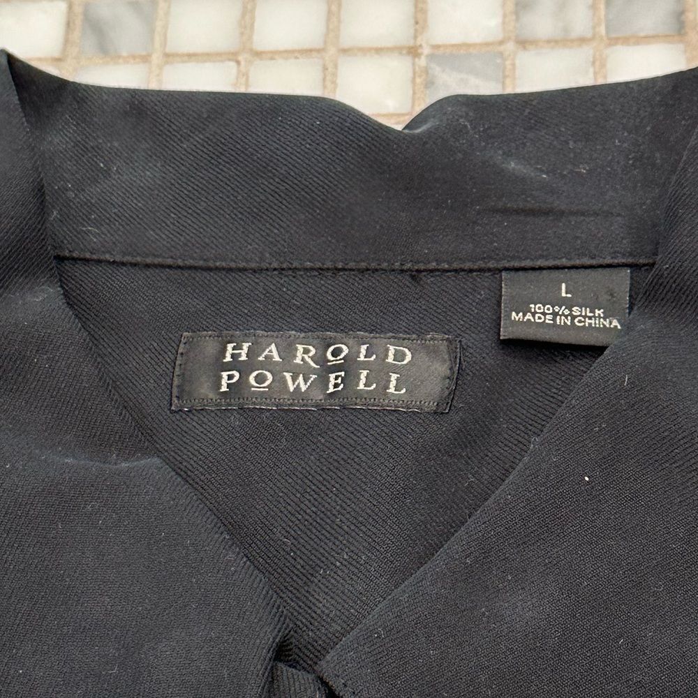 Harold Powell Black Silk Short Sleeve Shirt - Picture 4 of 9